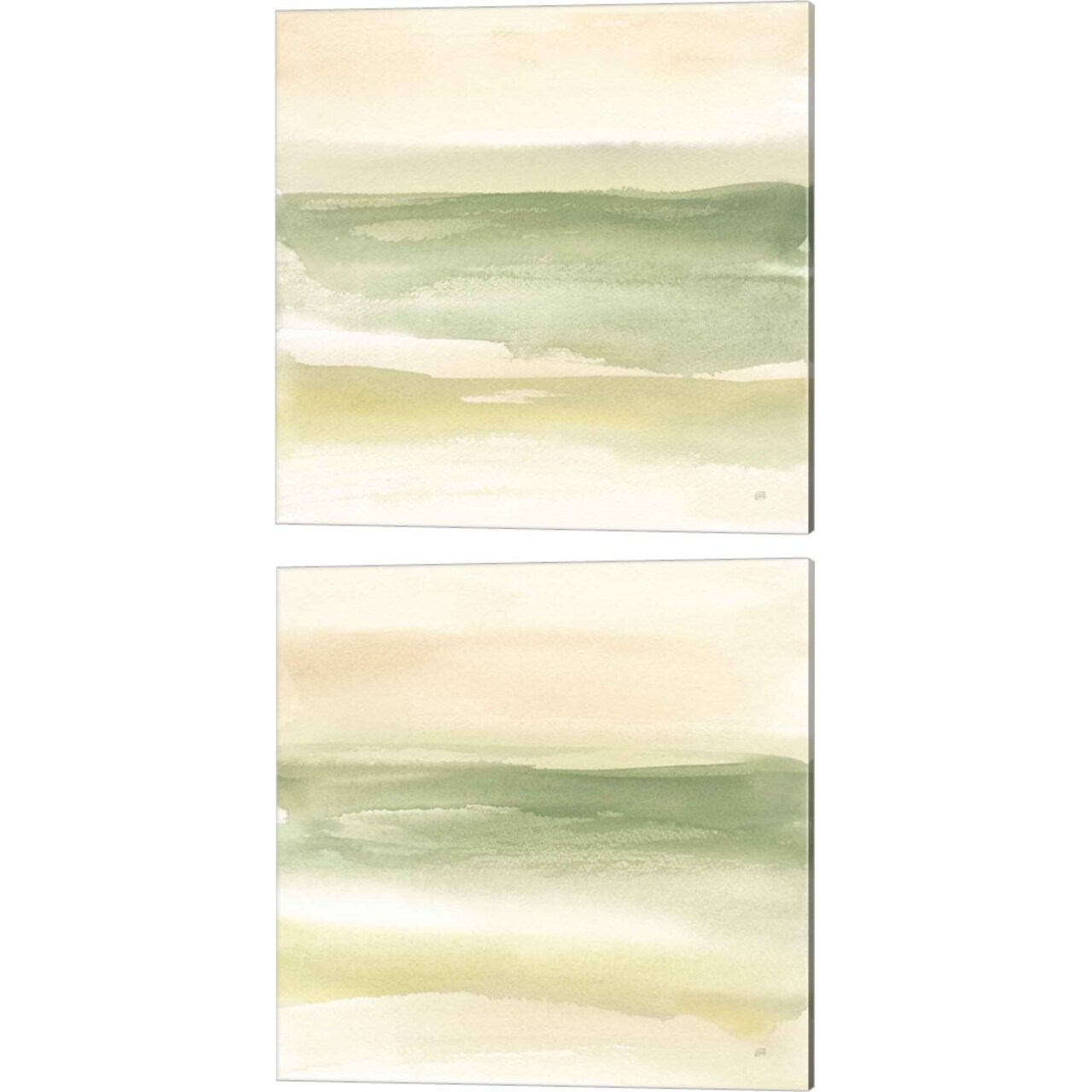 Green Water by Chris Paschke 14" x 14" Canvas Wall Art (Set of 2)